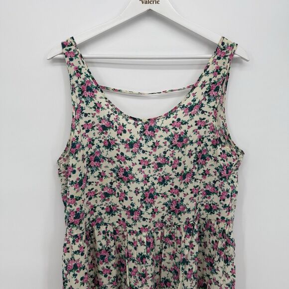 Crush by ABC Family Floral Mini Dress Rayon Size Large Coquette Ruffle Y2k - Picture 2 of 10